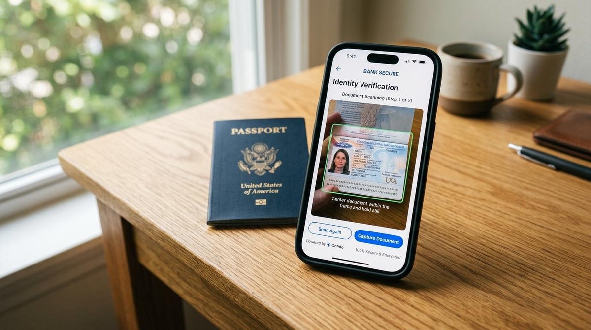 Como aumentar o limite do Pix no Mercado Pago e gerenciar suas transferências 3 Celular em cima de uma mesa com um passaporte ao lado