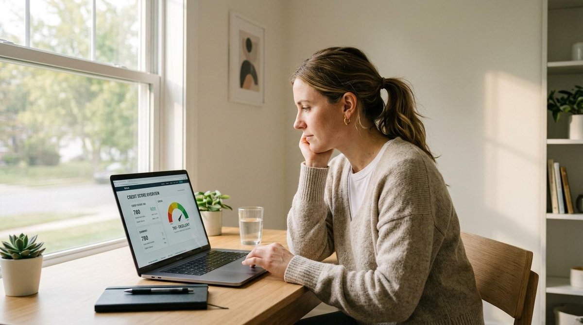 Como limpar meu nome no Serasa: guia com opções de negociação e prazos 2 Mulher olhando para o notebook vendo o score do banco