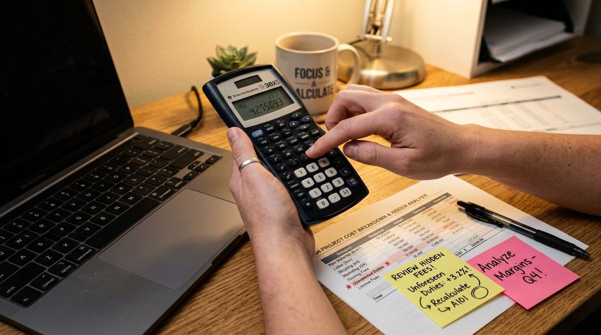 Como precificar serviços e produtos digitais no Brasil com estratégia e segurança 3 Pessoa fazendo contas em uma calculadora