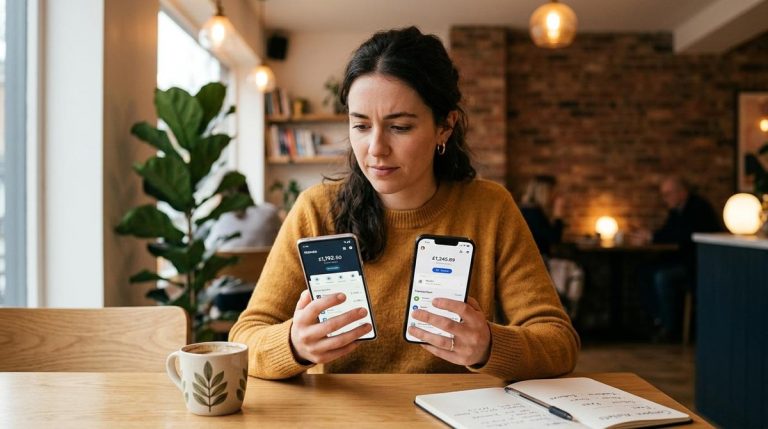 Mercado Pago vs PicPay: qual carteira digital escolher para o seu perfil financeiro 10 Mulher segurando dois celulares em mãos