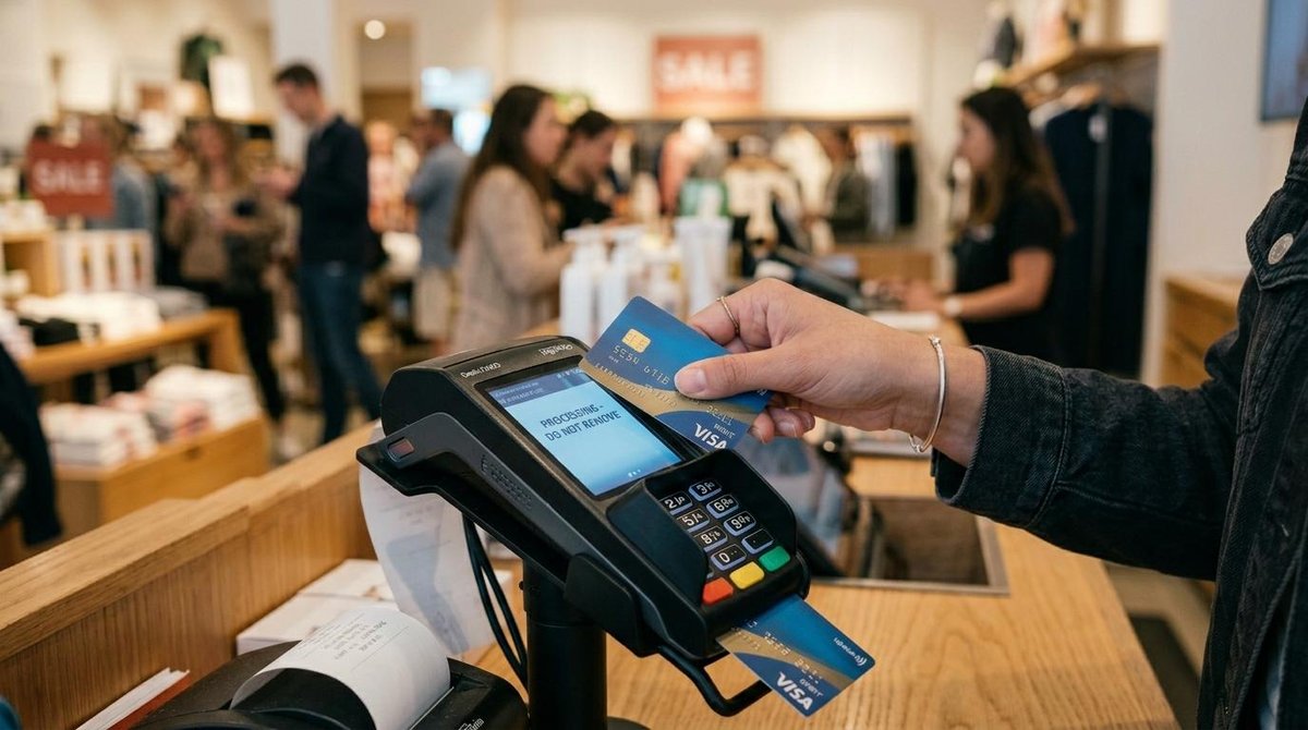 O que é um cartão de crédito e como funciona no Brasil: guia para usar com consciência 2 Pessoa realizando um pagamento na maquininha de cartão