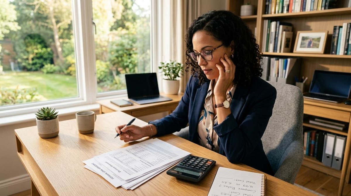 Taxa de juros em empréstimos pessoais: o que considerar antes de contratar crédito 1 Mulher em um escritório escrevendo em papéis