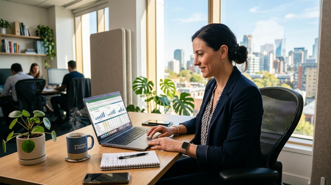 Como investir na sua aposentadoria sendo empreendedor e construir renda além do INSS 1 Pessoa empreendedora analisando um planejamento de aposentadoria em uma mesa com caderno e celular