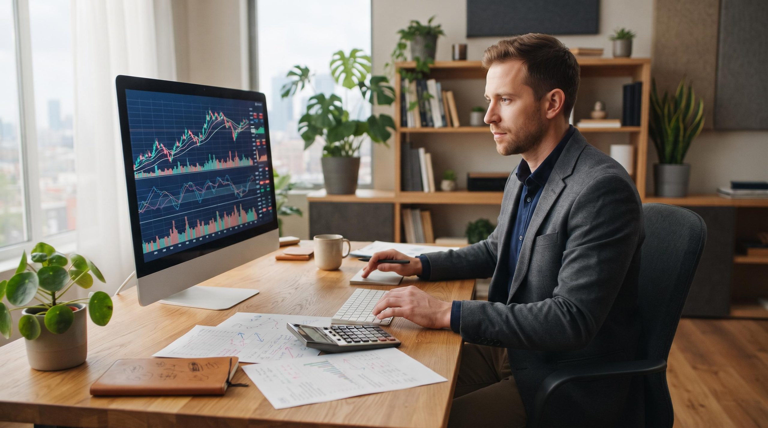Como projetar metas financeiras realistas para sua PME e sair do achismo 1 Pessoa empreendedora analisando gráficos de fluxo de caixa em um notebook para projetar metas financeiras da PME